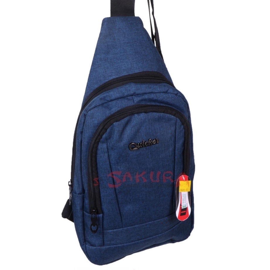 Sling Bag Tas Slempang Pria Quicker Biru Dongker 60005