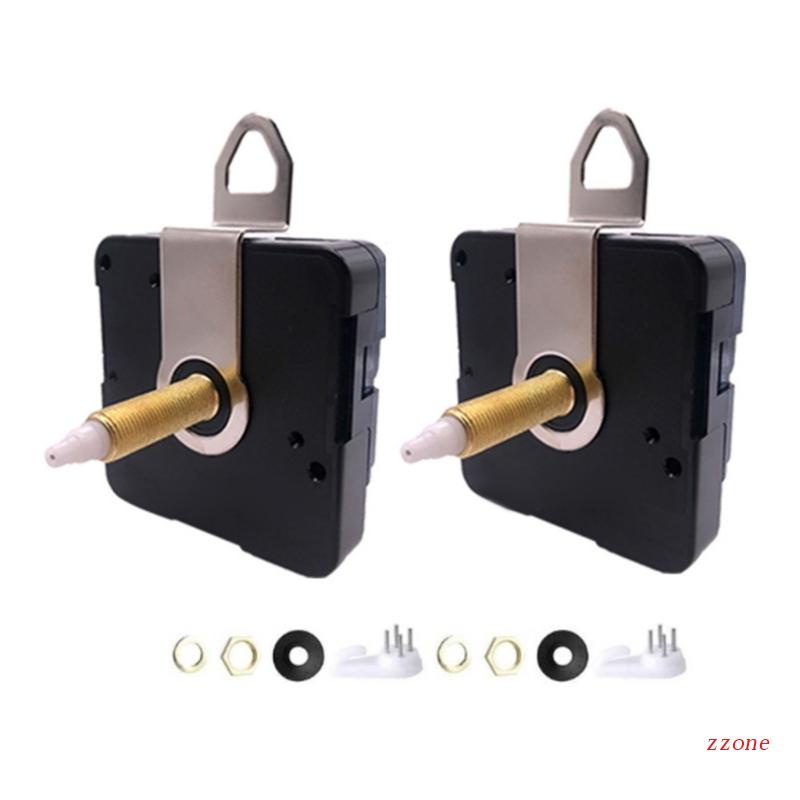 Zzz 2pcs Suku Cadang Mekanisme Gerakan Jam Dinding Quartz Hening Shaft Panjang