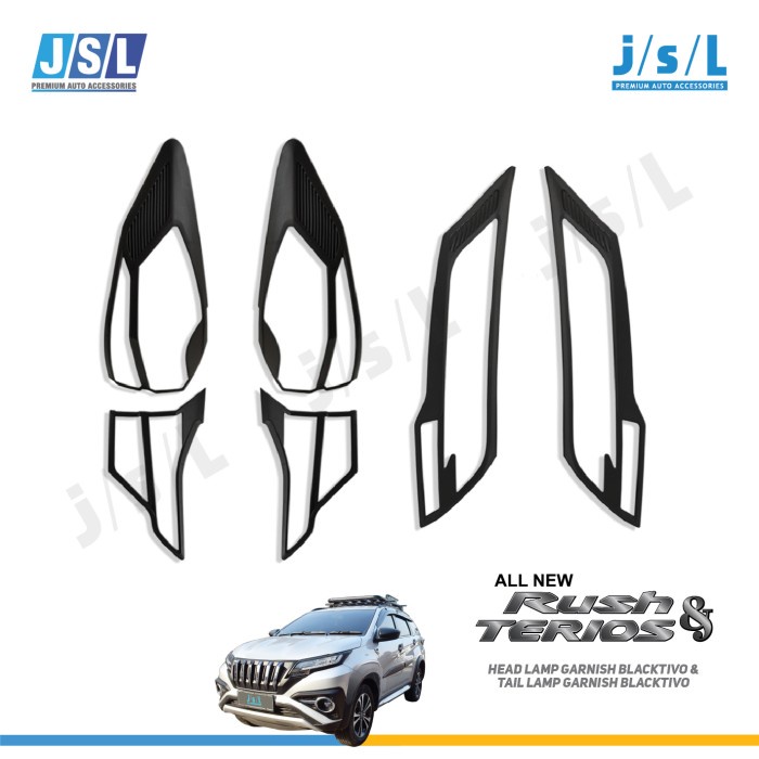 {BEKAS} PAKET Garnis Depan Belakang All New Rush Terios 2018 Blacktivo Murah