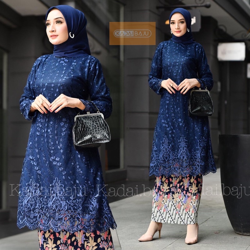 kebaya tunik tradisional tulle mutiara | Kebaya modern | Kebaya wisuda dan pernikahan | Baju outfit remaja