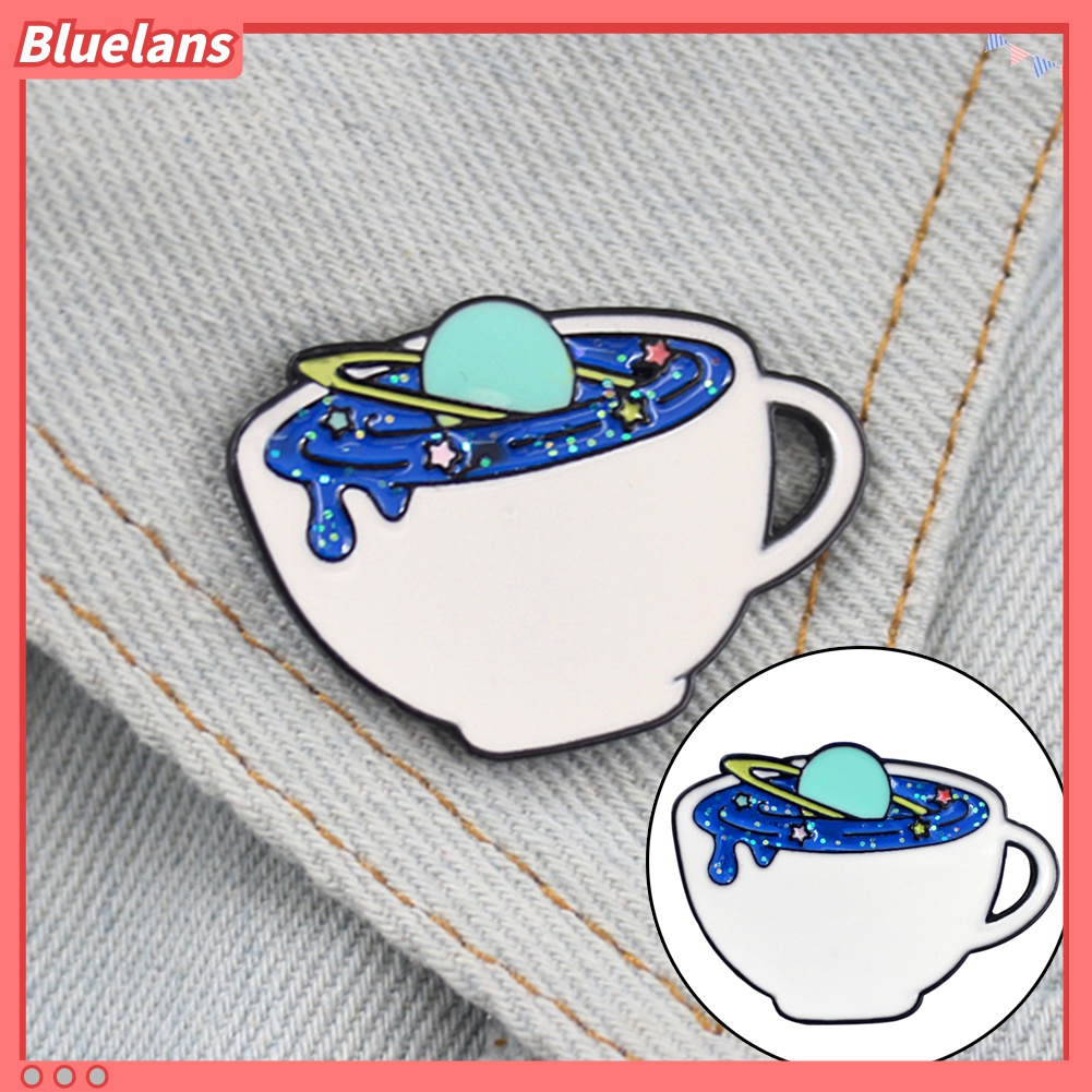 Bros Pin Enamel Bentuk Planet Cup Untuk Kerah Kemeja Denim Wanita