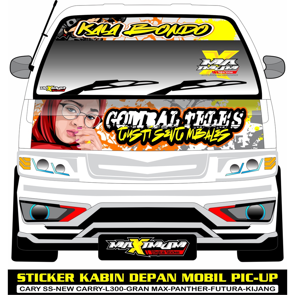 STICKER KABIN DEPAN DAN KACA MOBIL PICKUP CARRY SS FUTURA /KABIN DEPAN CARRY SS FUTURA CUSTOM-DUNIAS