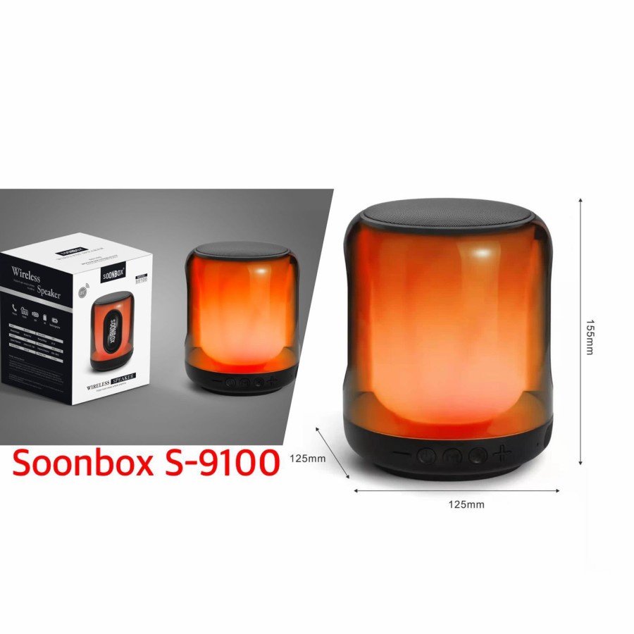 SPEAKER BLUETOOTH TWS SOONBOX S-9100 WIRELESS LED RGB LIGHT S9100 WIRELESS SPEAKER PORTABLE SPEAKER MUSIC BOX BLUETOOTH