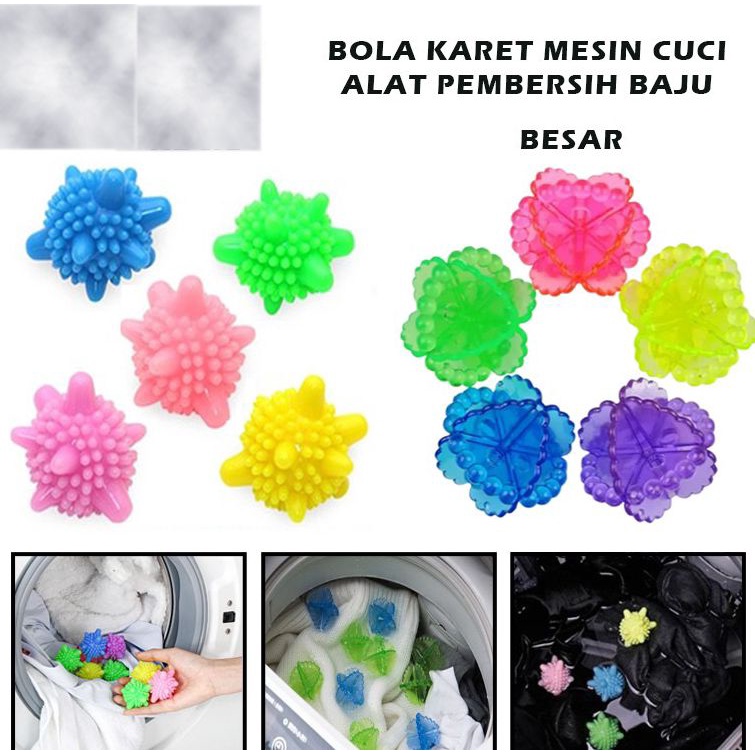 Bola Karet Mesin Cuci MAGIC LAUNDRY BALL Alat Bantu Pembersih Baju Pencuci Pakaian Anti Kusut Clean