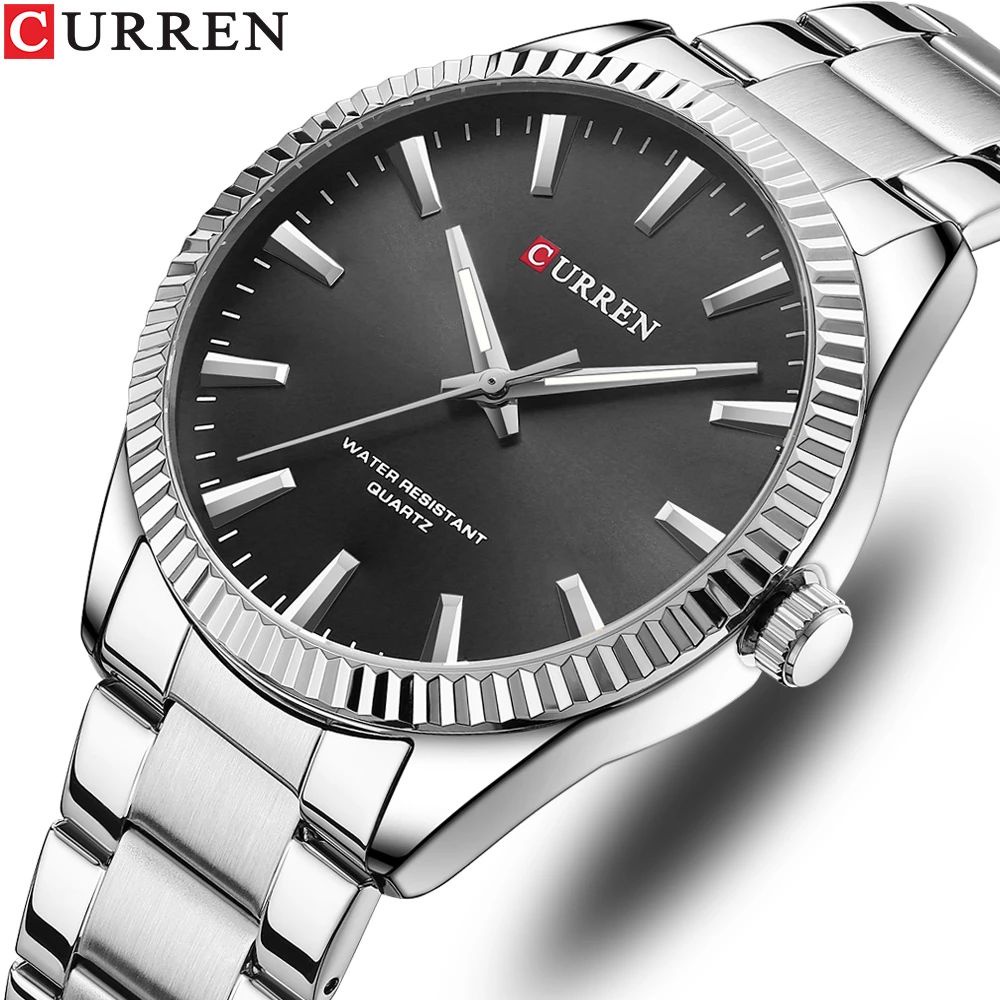 CURREN 8425 Jam Tangan Pria Analog Stainless Steel Luminous Display CURRENOS