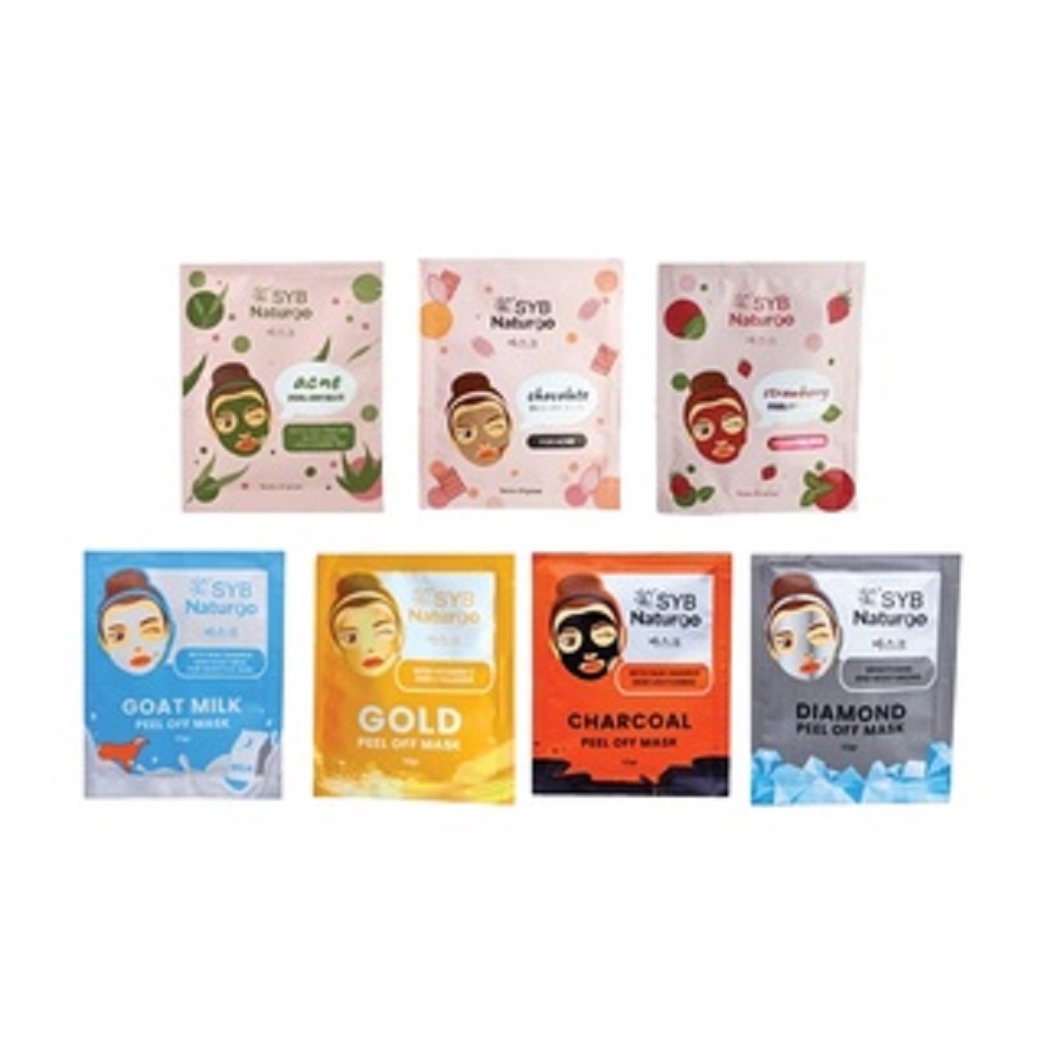 FASHION FAIR - SYB Naturgo Peel Off Mask 10g - SYB NATUR90 - Acne Chocolate Strawberry Gold Goat Milk Charcoal Diamond
