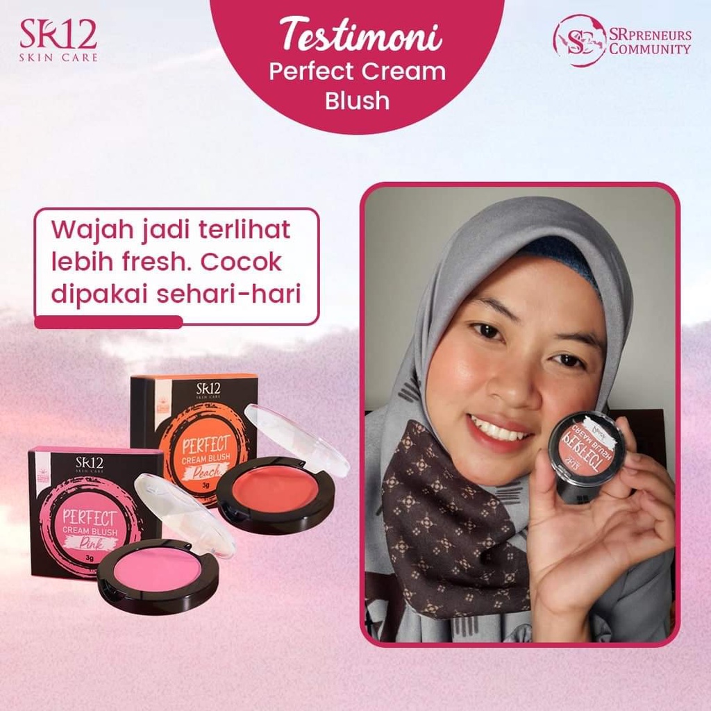 Perfect Cream Blush On SR12 Look Makeup Matte Perona Wajah Alami Tampak Fresh dan Natural Anti UV