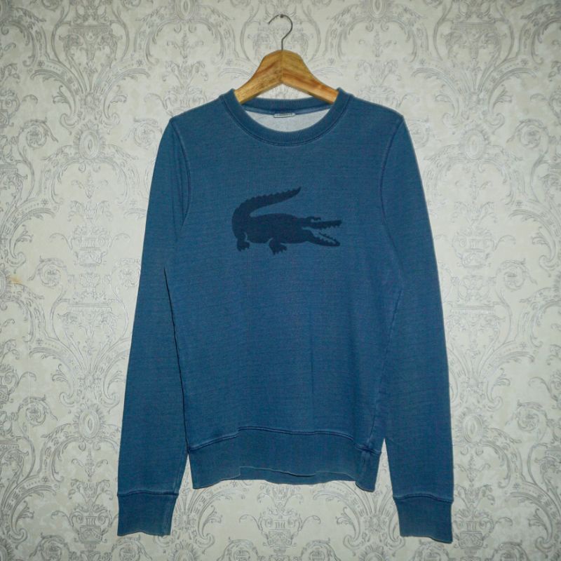 Crewneck Lacoste Jeans Second Original Big Logo Rare