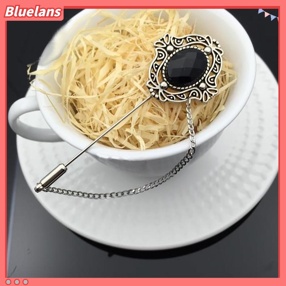 Bros Pin Kerah Rantai Rumbai Berlian Imitasi Gaya Vintage Untuk Unisex