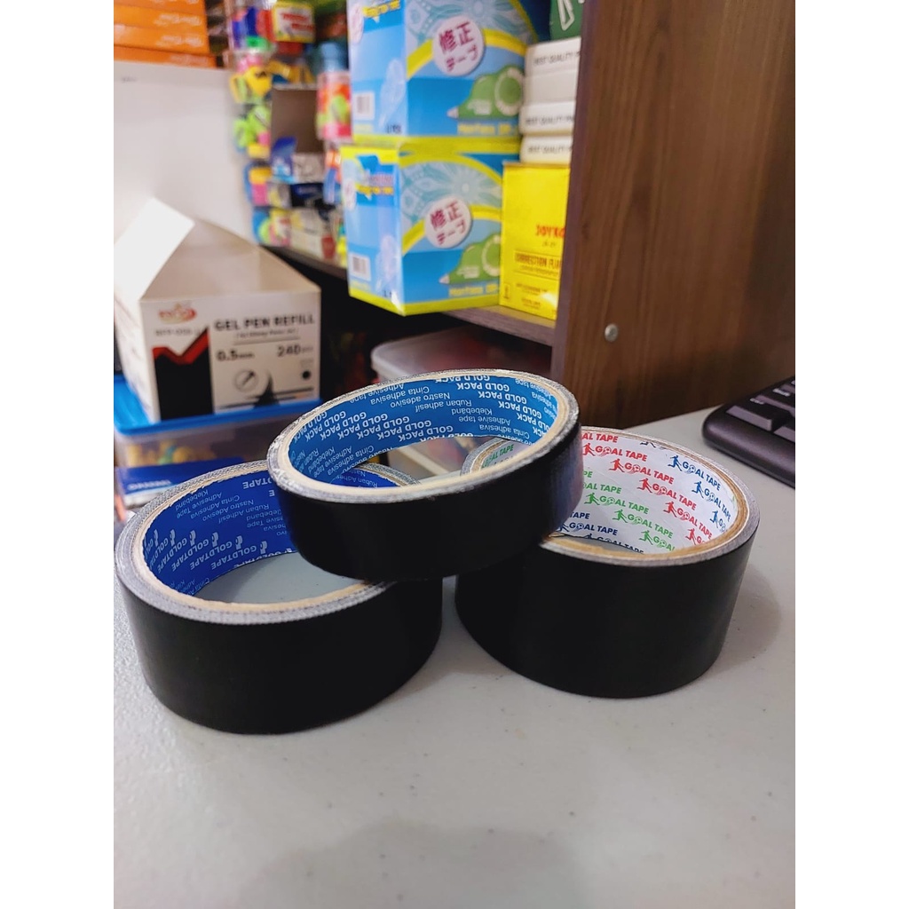 

LAKBAN JILID LAKBAN KAIN CLOTH TAPE HITAM SIZE 1' 1.5' DAN 2' GOALTAPE PANJANG 3METER