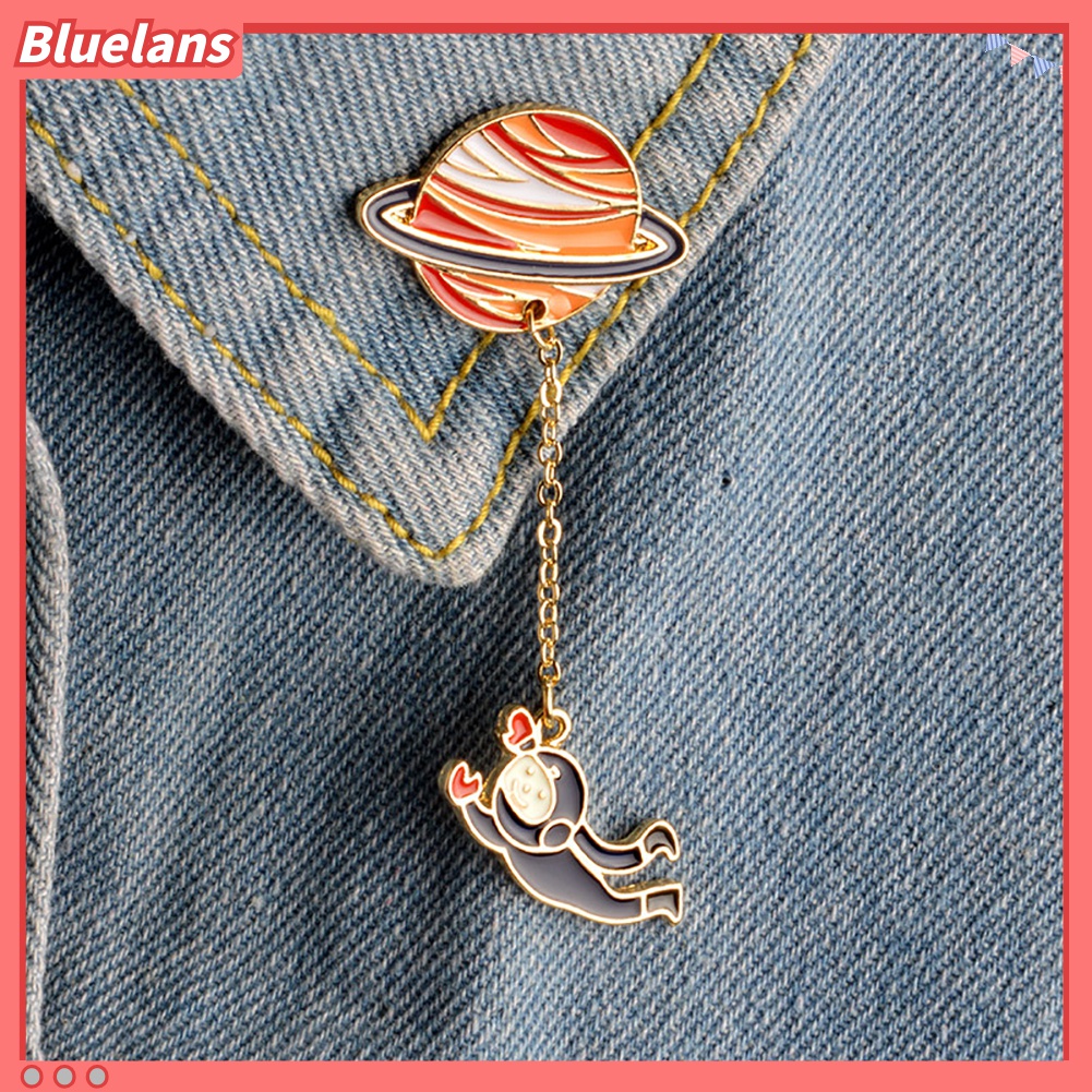 Bluelans Pin Bros Lencana Bentuk Planet Bumi Astronot Kelinci Untuk Unisex