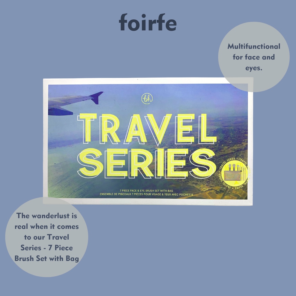 Travel Series 7 Piece Face & Eye Brush Set With Bag