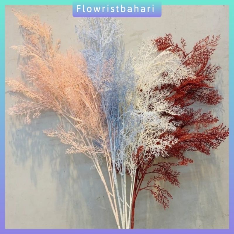 Daun Cemara Dekorasi Asparagus smoke bush Tangkai Panjang artificial Hias 1 Lusin