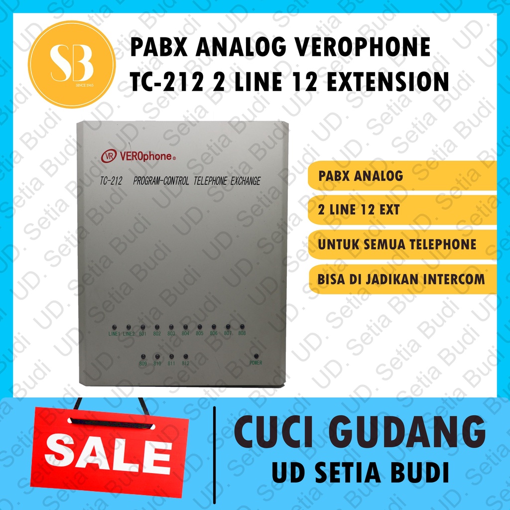 PABX Analog Verophone TC-212 Kapasitas 2 Line 12 Extension