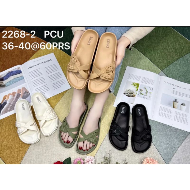 BALANCE 2268 size 36-40 SENDAL KARET SELOP WANITA IMPORT TERMURAH / SANDAL SELOP KARET WANITA KARET 