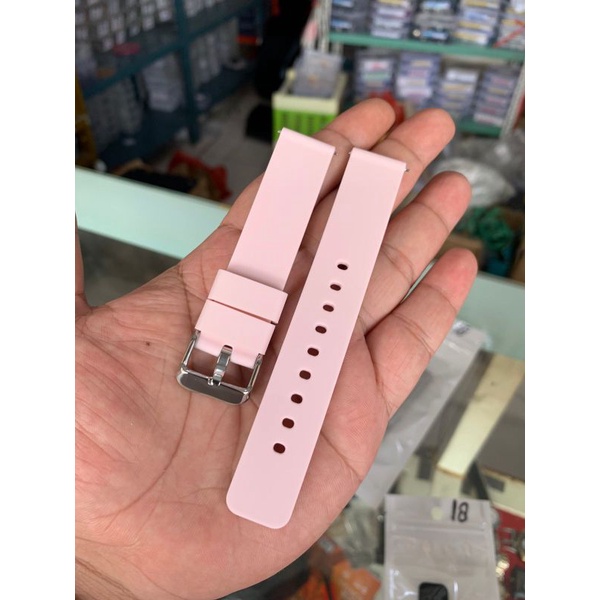 Strap Tali Jam Tangan Silikon Soft pink 9909 18mm