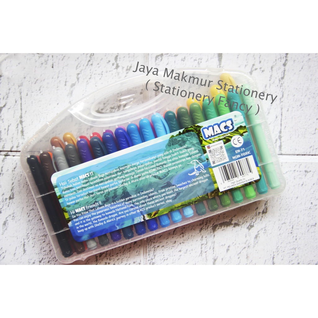 Crayon Gel Macs Set 36 Warna Washable