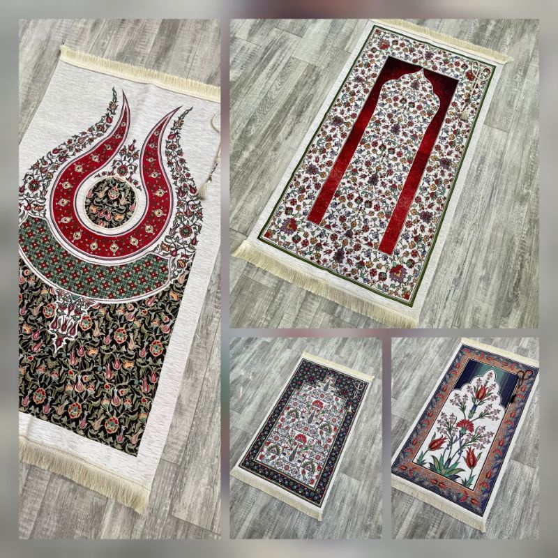 Sejadah Set Turki | Sejadah dan Tasbih Turki Satu Set | Sejadah Turki