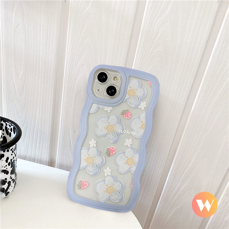 Soft Case TPU Motif Bunga Stoberi Biru Untuk Vivo Y22 Y11 Y21 Y17 V20 V23E V25E Y20i Y12s Y15 Y33S Y12 Y20 Y11S Y21T T1 Y20 Yx