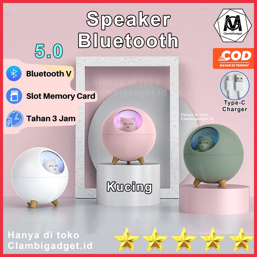 Speaker Bluetooth Bass Kucing Cat Mini Portable Super Bass Dragon Naga Speaker Bluetooth 5.0 Cute CO