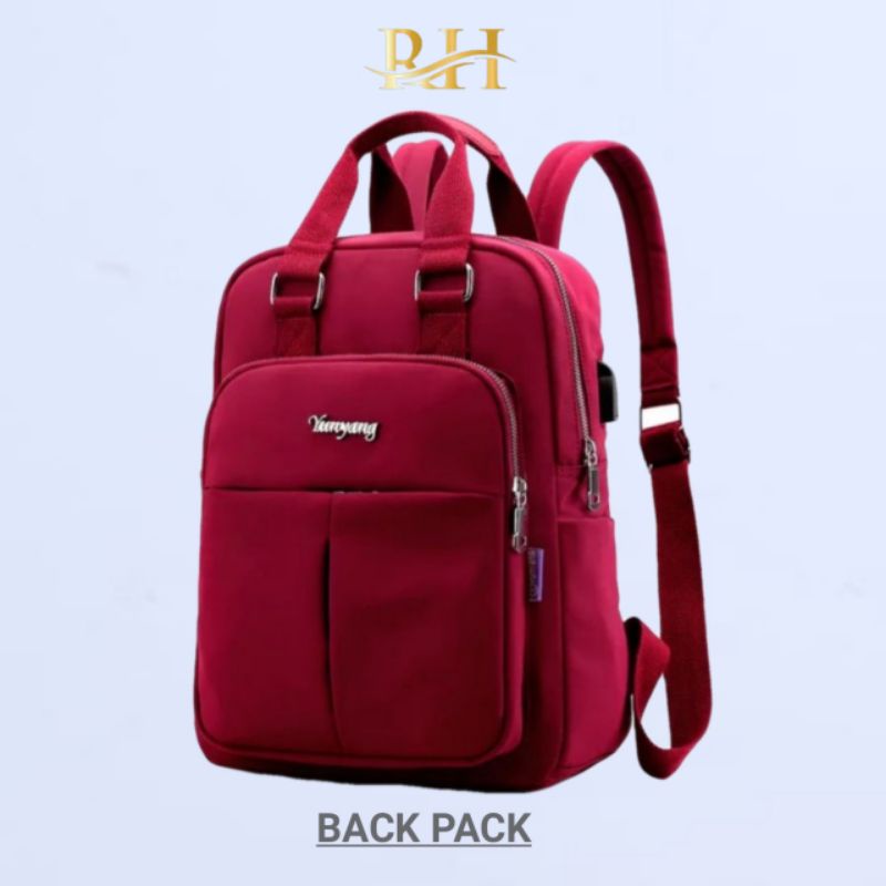 Rhatu.id - Tas Ransel Sekolah - Merah, Hitam, Ping