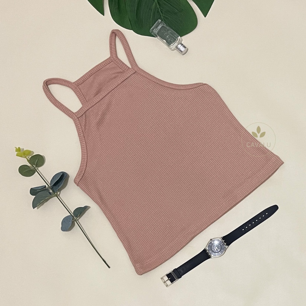 CAVALU Basic Tanktop Tali Knit Tank Top Rajut Crop Tank Top 097