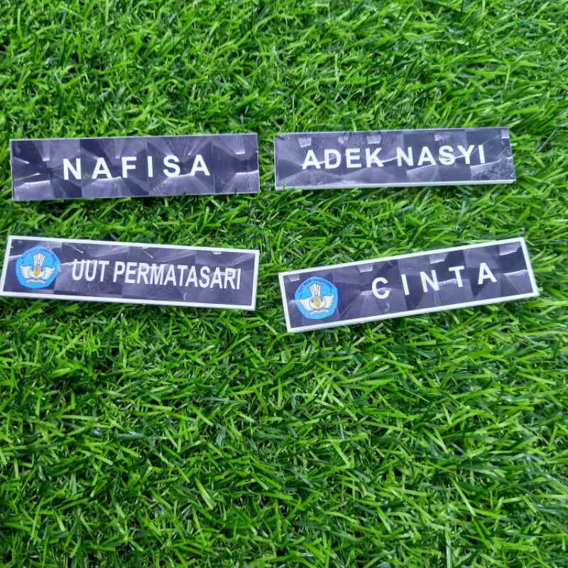 Nama Dada Papan Nama Name Tag Grafir Acrylic