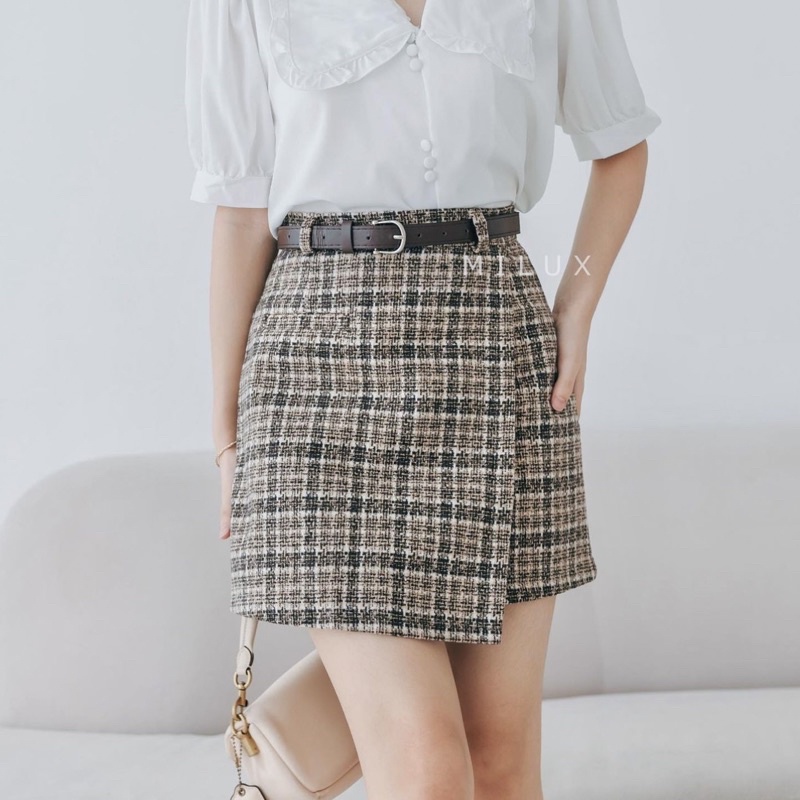 SKIRT MINI IMPORT ROK PENDEK A LINE WANITA FREE BELT MX548