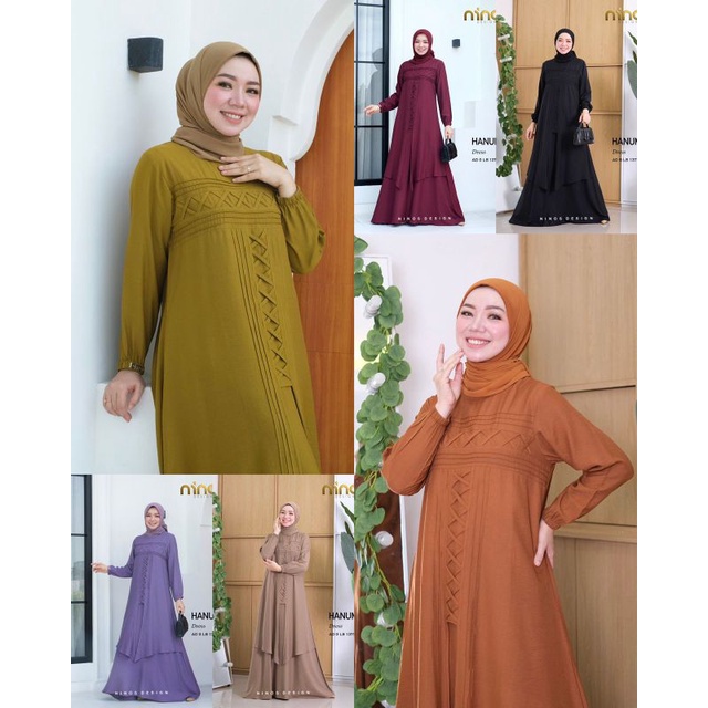 NINOS 1371 HANUM DRESS UKURAN STANDAR DAN JUMBO NINIS JUMBO GAMIS WANITA MUSLIMA NINOS VOL ² TERBARU