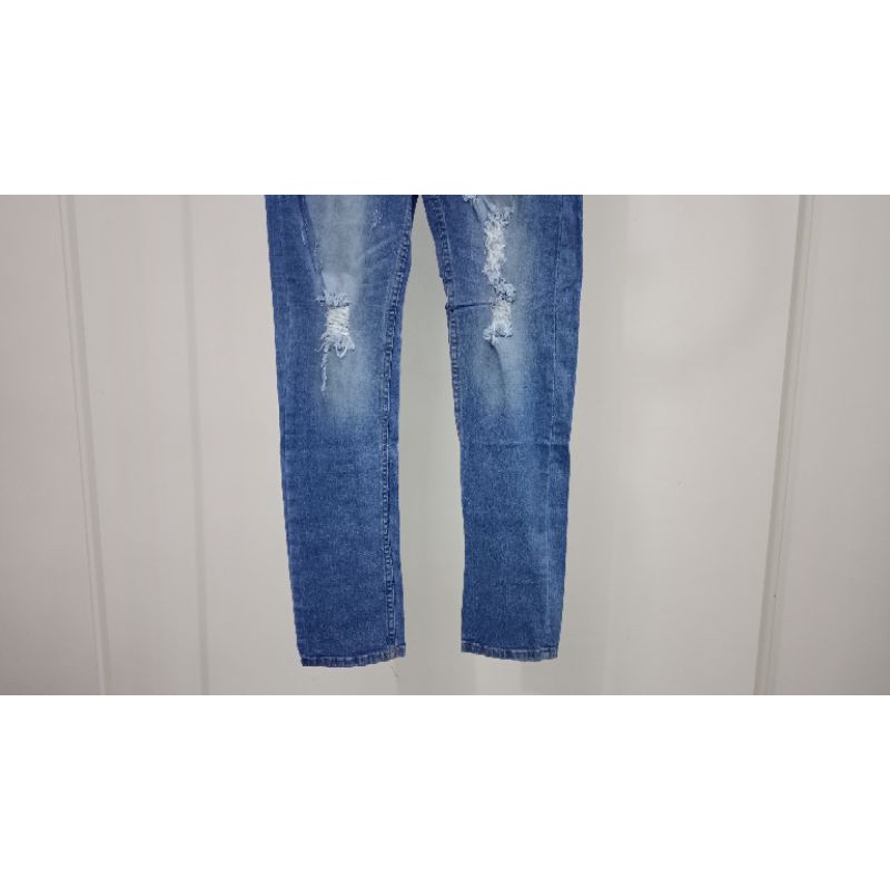 Celana Jins Sobek Jeans Panjang Pria Robek Remaja Distro Original Denim Dewasa Karet Warna Keren Anti Luntur Robek Lutut Skinny Import Ripped Pensil Levis Jumbo Bikers Ukuran No 28 34 S XL Pensil Reguler Stretch