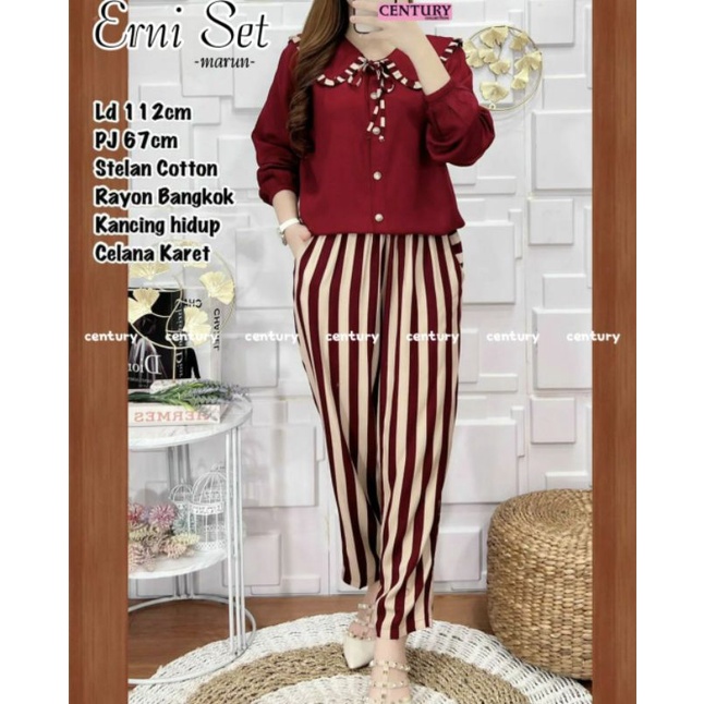 Erni setelan rayon bangkok import ori century setelan wanita terbaru