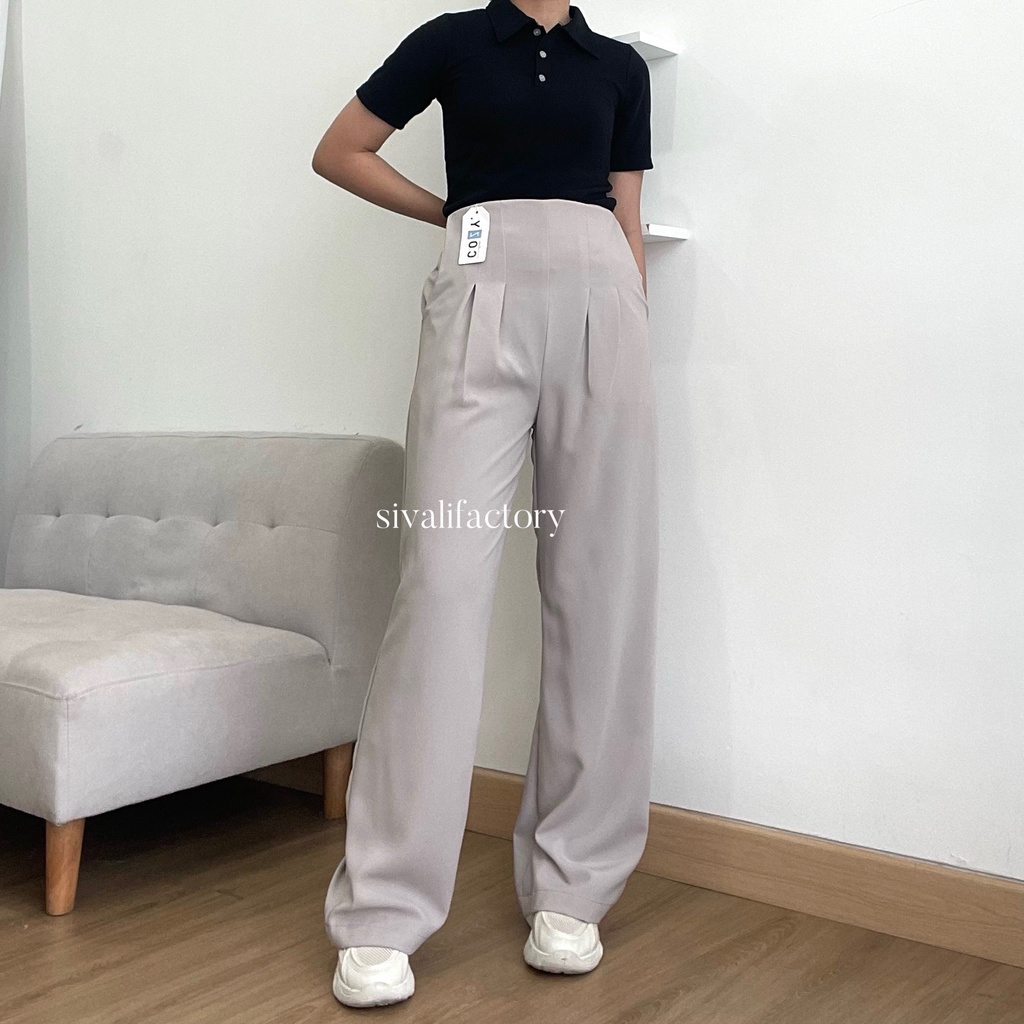 SIVALI Noel Pants - Celana Kulot Highwaist Wanita Kantor Formal / Casual