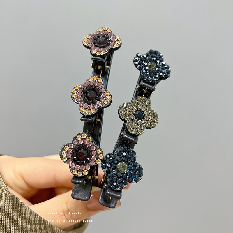 Jepit Rambut Aksen Berlian Imitasi Gaya Korea Untuk Wanita