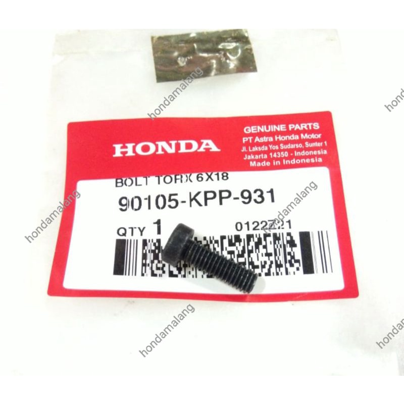Baut Bolt Torx 6x18 Ori Honda 90105KPP931