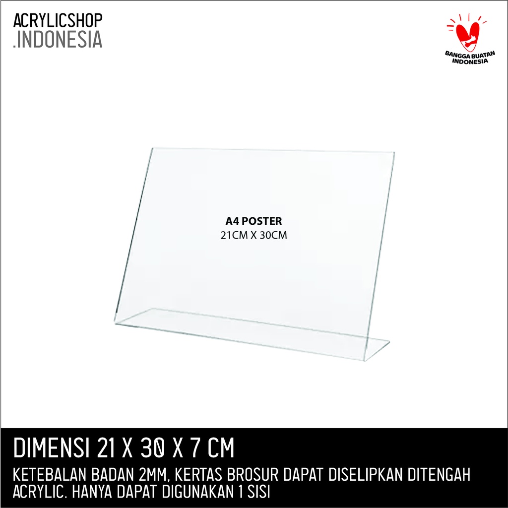 Jual Akrilik Tempat Brosur A Acrylic Tent Holder Lanscape A Typel Shopee Indonesia