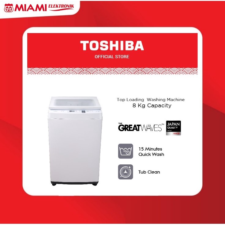 Mesin Cuci Toshiba AWJ900DN / Top Loading 8kg AWJ-900DN