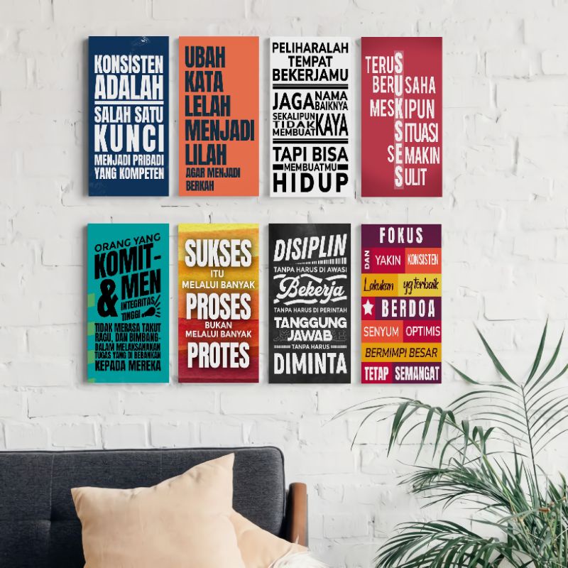 Pajangan Dinding Quotes Motivasi Hiasan Ruang Kerja Poster Kayu Kantor Kata Kata Bijak