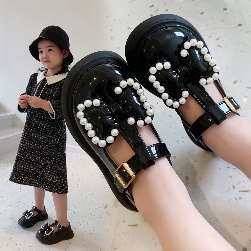 CHUBBI 52 Sepatu Anak Perempuan Import Vintage Bow Pearl