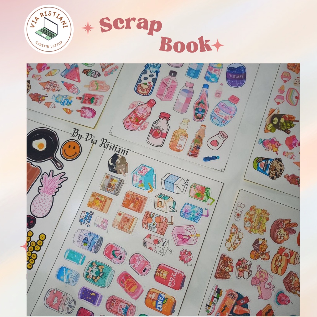 Paper Stiker Scrapbook Planner Journal Cute Aesthetic Vintage Cactus Travel A5 Kiss cut Tinggal Pakai