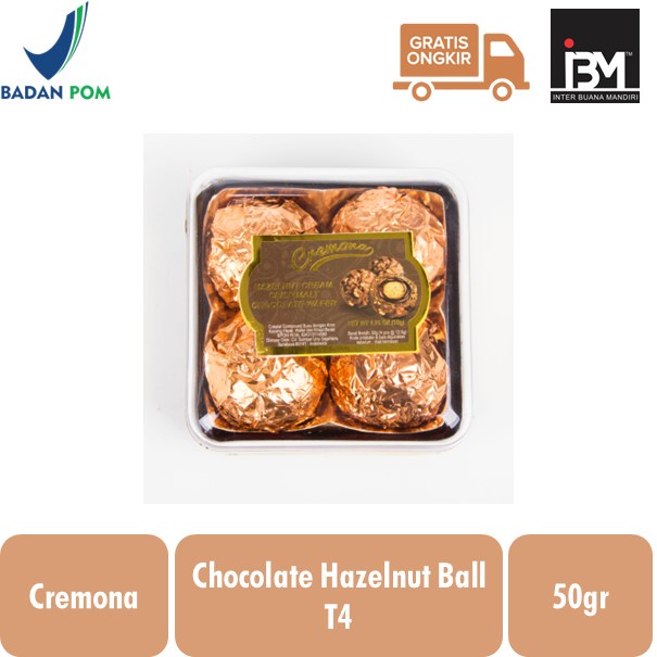 

Cremona Hazelnut Cream Crips Malt Wafer Ball Square T4