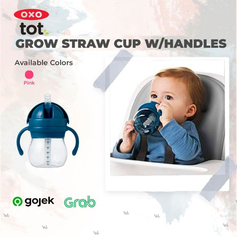 Oxo Tot Grow Straw Cup With Handles - botol sedotan