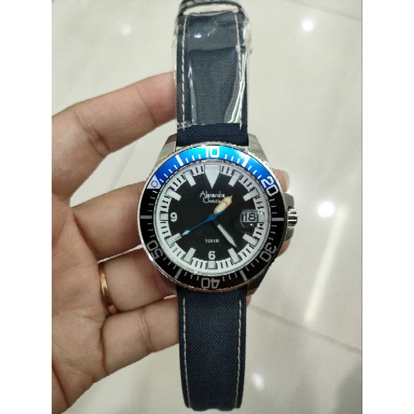 JAM TANGAN PRIA ALEXANDRE CHRISTIE 6435 AC6435 NYLON STRAP ORIGINAL GARANSI FREE BATERAI