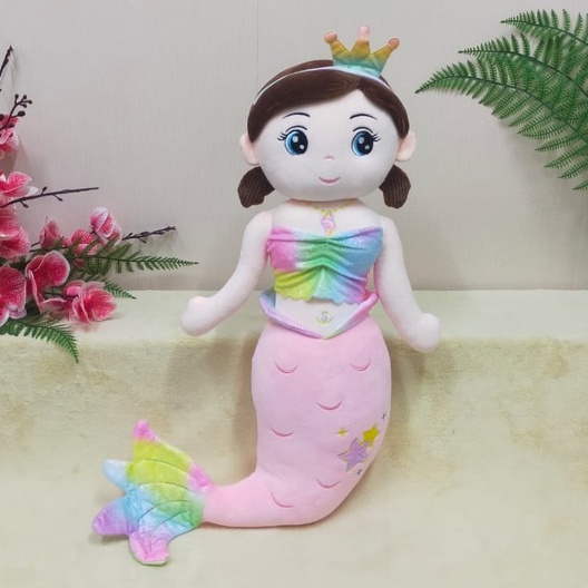 Boneka Mermaid Pelangi Size 24&quot;/60cm/boneka putri duyung/boneka anak perempuan/boneka anak lucu