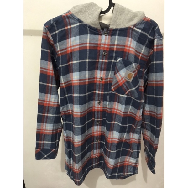 Kemeja Hoodie Flanel Remaja Anak Tanggung Carhartt CHT