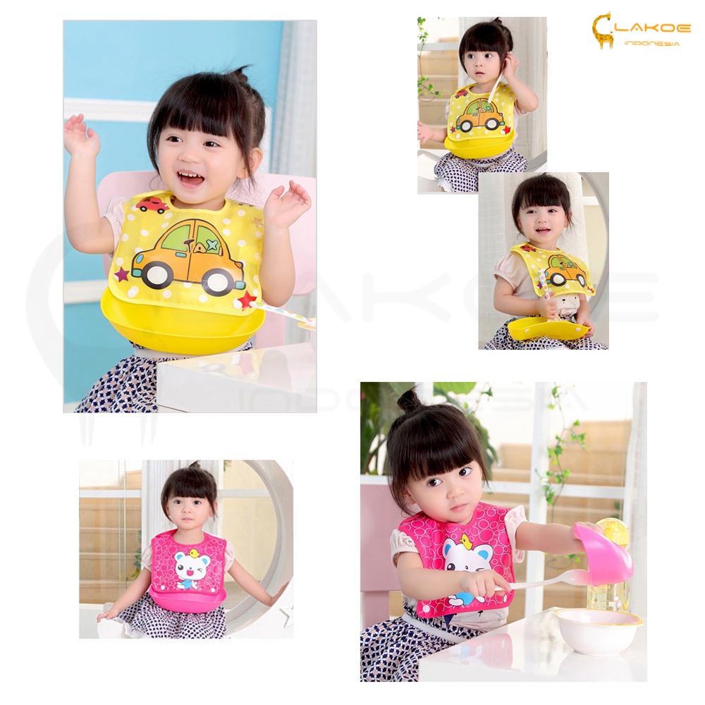 LAKOE celemek makan bayi EVA slaber bib bayi waterproof