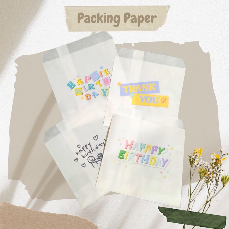 

Amplop Packaging Olshop Thank You Birthday 12x13 Aesthetic Vintage Paperbag Packing lucu Amplop untuk packing olshop motih lucu amplop ulangtahun Bungkusan Paket