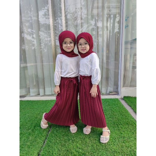 2-10 Tahun Rok Anak Plisket PREMIUM Bisa Couple Rok Anak Hyget Super