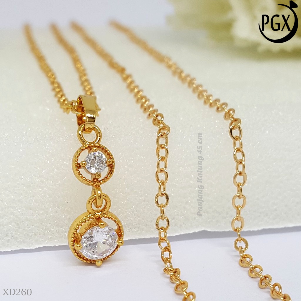 PGX Kalung Wanita Xuping Aksesoris Fashion Perhiasan Lapis Emas XD260