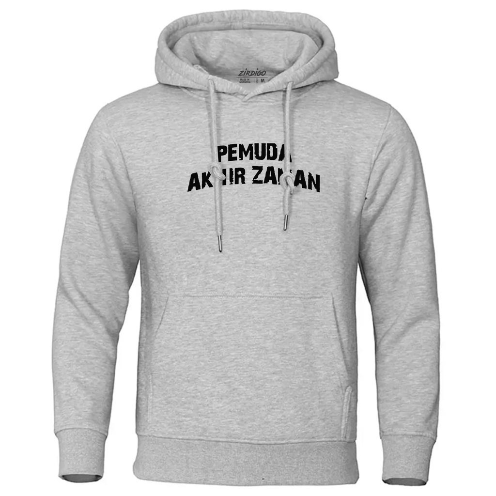 COD Sweater Hoodie Distro Pemuda Akhir Zaman Text Hitam Premium Quality Sablon Printing Hoodie Pria &amp; Wanita Hoodie Gambar Hoodie Termurah Terlaris