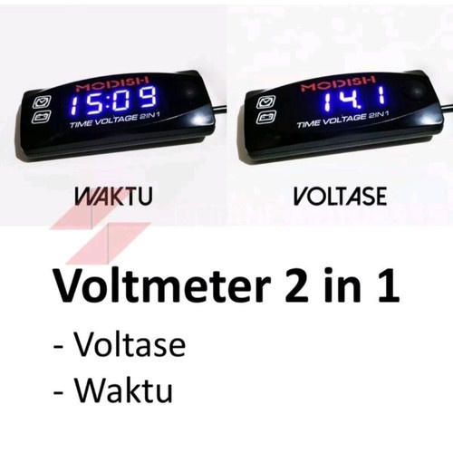 USB Charger Hp Plus Voltmeter Digital Stang Motor-Volmeter Dua USB Charger Hp Motor